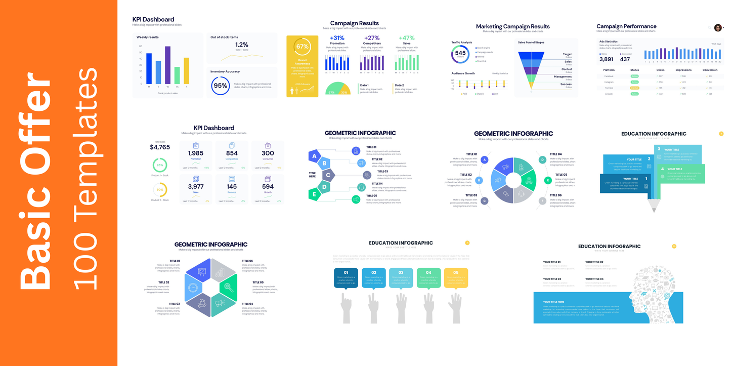 Slide Guru Basic Offer - 100 Templates